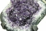 Amethyst Geode Section on Metal Stand - Deep Purple Crystals #171779-4
